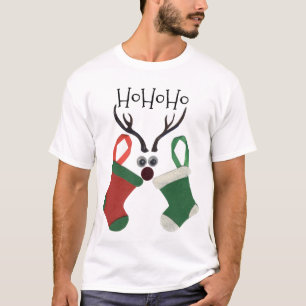 Ho Ho Ho Rendier Sokken: Leuk Kerst T-Shirt