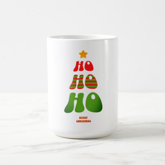 Ho Ho Ho Retro Christmas Tree Mug (Centre)