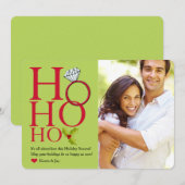 Ho Ho Ho Ring Carte photo de vacances (Devant / Derrière)