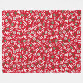 Ho Ho Ho Rode & Groene Kerstballen Fleece Deken (Voorkant (Horizontaal))