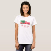 Ho Ho Ho |  rode truck vrolijk kerstfeest T-shirt (Voorkant volledig)