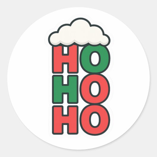 Ho Ho Ho Ronde Sticker (Voorkant)