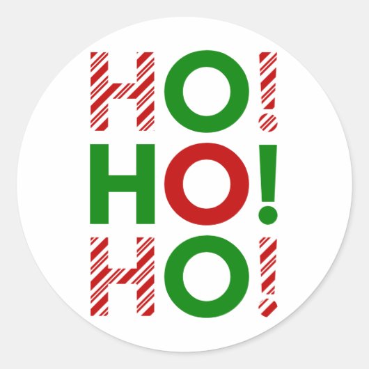HO! HO! HO! RONDE STICKER (Voorkant)