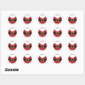 HO HO HO! Roodkerstman met riem en baard Ronde Sticker (Vel)