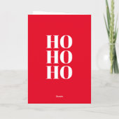 Ho Ho Ho rouge moderne Joyeux Noël carte de voeux (Dos)