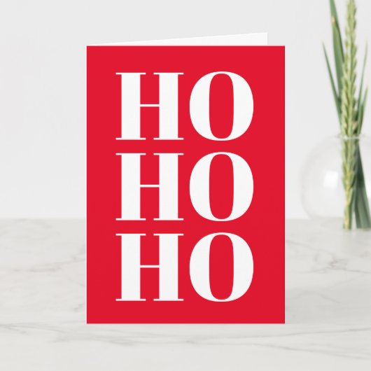 Ho Ho Ho rouge moderne Joyeux Noël carte de voeux (Devant)
