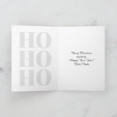 Ho Ho Ho rouge moderne Joyeux Noël carte de voeux (Intérieur)