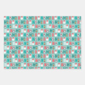 Ho Ho Ho Santa Claus en Friends Pattern Inpakpapier Vel (Voorkant 3)