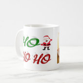 Ho Ho Ho Santa Claus Kerstfotoscript Koffiemok (Voorkant links)