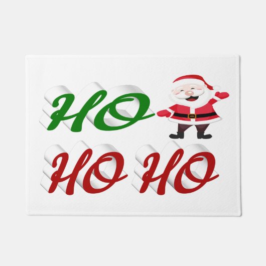 Ho Ho Ho Santa Claus Kerstmis, groen script Deurmat (Voorkant)