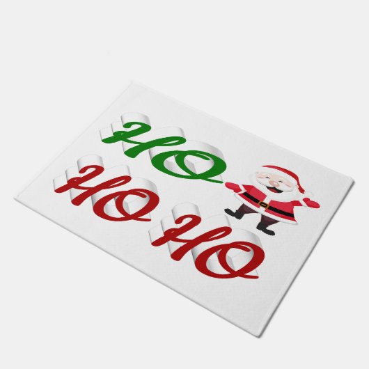 Ho Ho Ho Santa Claus Kerstmis, groen script Deurmat (Schuin)