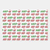 Ho Ho Ho Santa Claus Kerstmis, groen script Inpakpapier Vel (Voorkant 3)