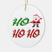 Ho Ho Ho Santa Claus Kerstmis, groen script Keramisch Ornament (Links)