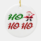Ho Ho Ho Santa Claus Kerstmis, groen script Keramisch Ornament (Achterkant)
