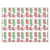 Ho Ho Ho Santa Claus Kerstmis, groen script Tafelkleed (Voorkant (Horizontaal))