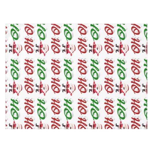 Ho Ho Ho Santa Claus Kerstmis, groen script Tafelkleed (Voorkant (Horizontaal))