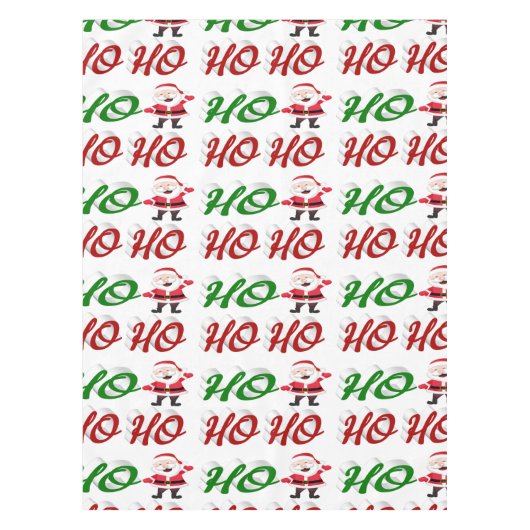 Ho Ho Ho Santa Claus Kerstmis, groen script Tafelkleed (Voorkant)