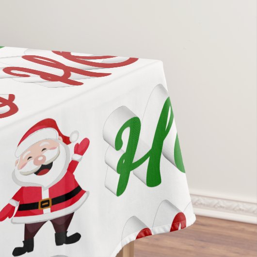 Ho Ho Ho Santa Claus Kerstmis, groen script Tafelkleed (Voorbeeld)