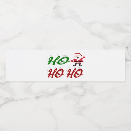 Ho Ho Ho Santa Claus Kerstmis, groen script Waterfles Etiket (Enkel label)