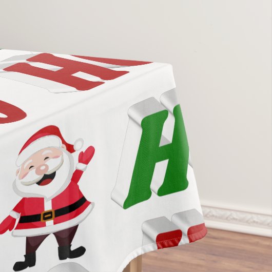 Ho Ho Ho Santa Claus kersttypografie Tafelkleed (Voorbeeld)