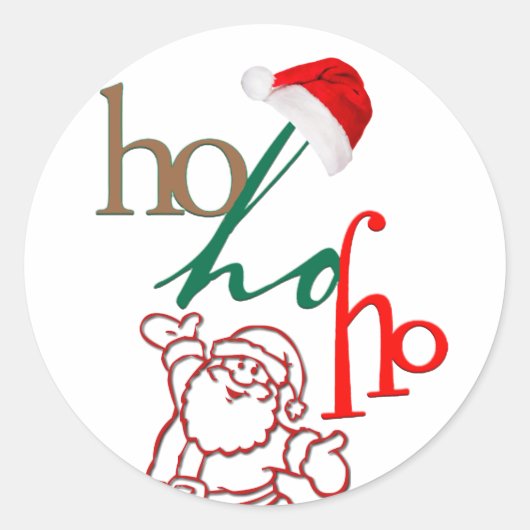 Ho-Ho-Ho Santa Design Ronde Sticker (Voorkant)