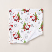 Ho Ho Ho, Santa en kerstbomen, keukenset Bad Handdoek (Wasdoekje)