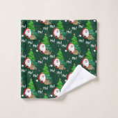 Ho Ho Ho, Santa en kerstbomen, keukenset Bad Handdoek (Wasdoekje)