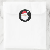 Ho Ho Ho Santa Face Christmas Holidays Red White T Ronde Sticker (Tas)