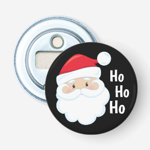 Ho Ho Ho Santa Face Merry Feestdagen Red Button Flesopener