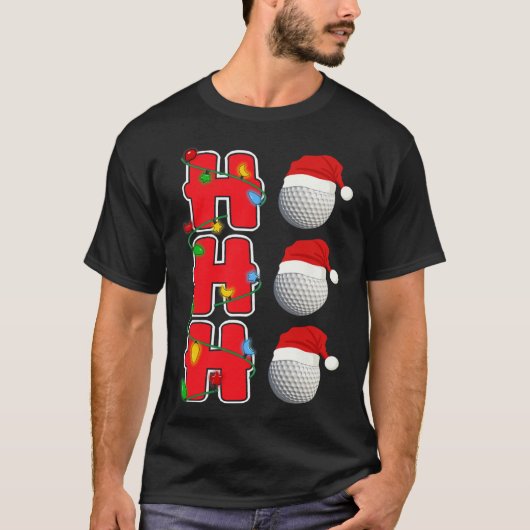 Ho-ho-ho Santa Golf Kerstcadeau T-shirt (Voorkant)