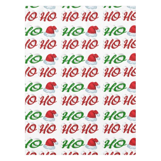 Ho Ho Ho Santa Hat Kerstmis, groen script Tafelkleed (Voorkant)