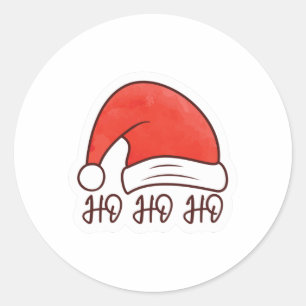 Ho Ho Ho Santa Hat Ronde Sticker