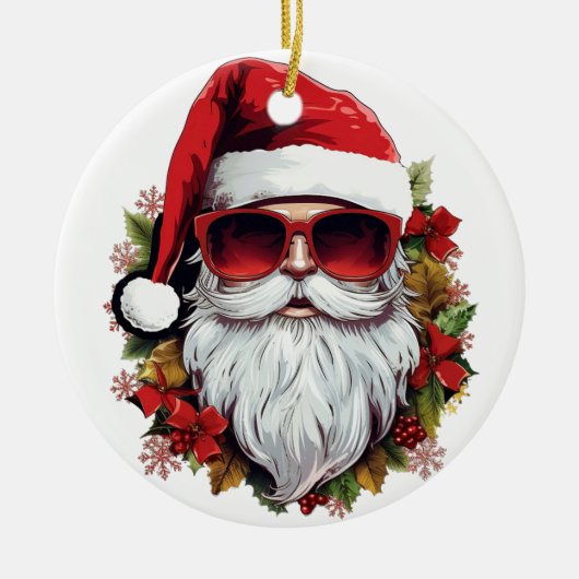 HO HO HO SANTA KERAMISCH ORNAMENT (Voorkant)