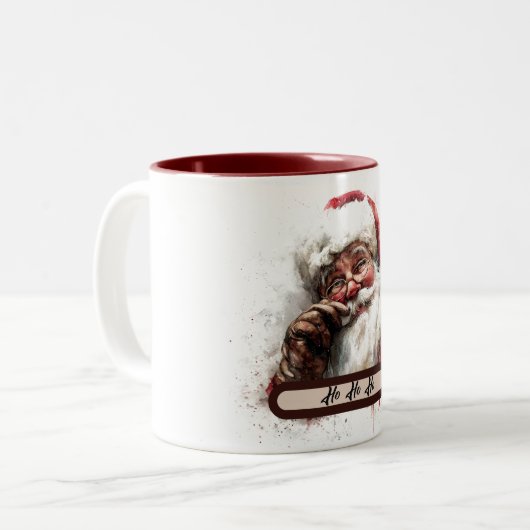 Ho Ho Ho Santa Mug – Christmas Gift (Devant gauche)