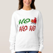 Ho Ho Ho Santa Sleigh Kerstrode kerstscript Trui (Voorkant)