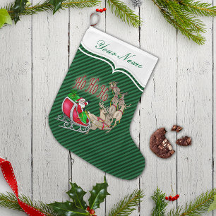 Ho Ho Ho Santa Sleigh Rendier gepersonaliseerd Kleine Kerstsok