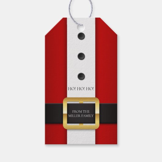 Ho Ho Ho Santa Suit Gepersonaliseerde naam | Kerst Cadeaulabel (Voorkant)