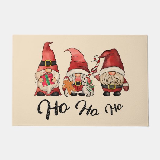 Ho Ho Ho! Schattigee Gnomes Nordic Christmas Keuke Deurmat (Voorkant)