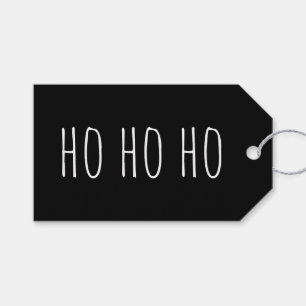 HO HO HO Secret Santa Zwarte Kerstvakantie Cadeaulabel