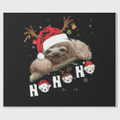 Ho Ho Ho Sloth Kerstkerstkerstkerstkerstkerstkerst Cadeaupapier (Vlak)