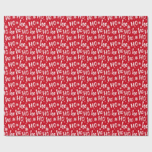 Ho Ho Ho Snowflake Pattern Cadeaupapier (Vlak)