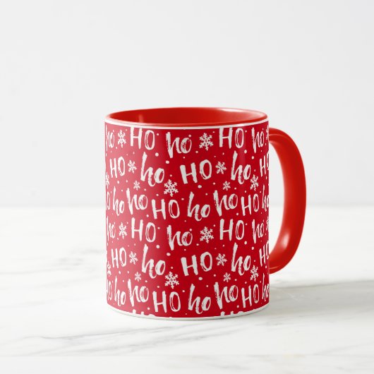 Ho Ho Ho Snowflake Pattern Mok (Voorkant rechts)