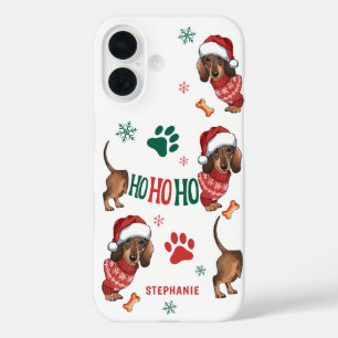 HO-HO-HO TECKEL KERSTMIS iPhone 16 HOESJE