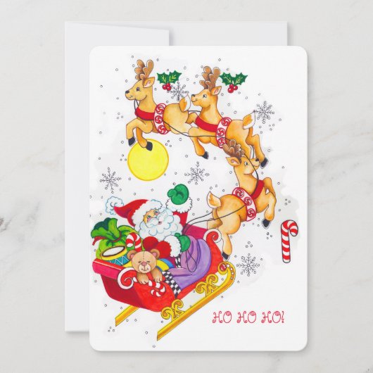 Ho! Ho! Ho! Uitnodiging voor het feest (Voorkant)