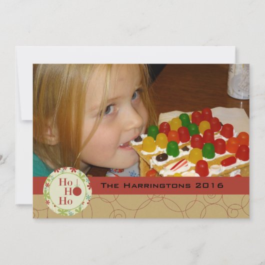 Ho Ho Ho Vacances Customisées Carte photo de vacan (Devant)