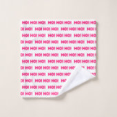 Ho Ho Ho Vacances de Noël rose et blanc (Gant de toilette)