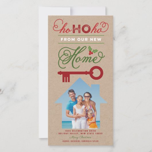 Ho Ho Ho Vanuit onze nieuwe thuis - mededeling ove Feestdagenkaart (Voorkant)