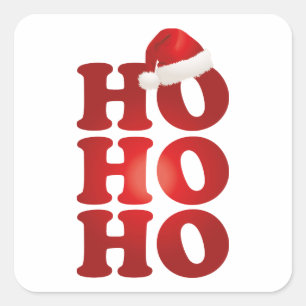 HO HO HO VIERKANTE STICKER