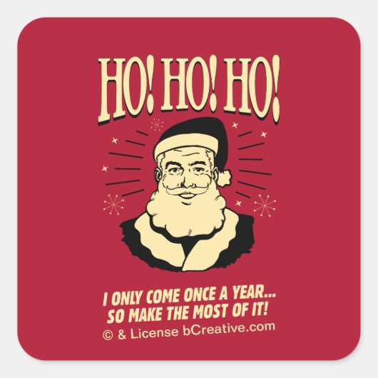 Ho! Ho! Ho! Vierkante Sticker (Voorkant)