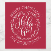 Ho Ho Ho Vin Cadeau Étiquette de nourriture et de  (Étiquettes simples)